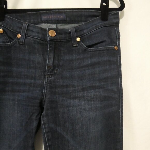 ROCK & REPUBLIC | size 10 | Blue Dark Wash Flare Jeans - Picture 5 of 16